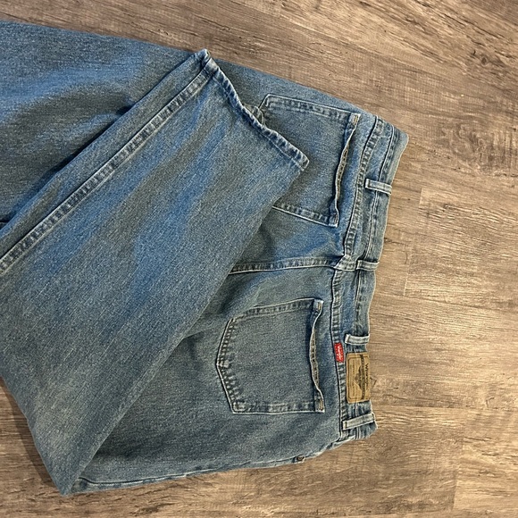 Wrangler blue jeans with a 30” inseam and 38” waist jeans. Like new condition. - Picture 3 of 3